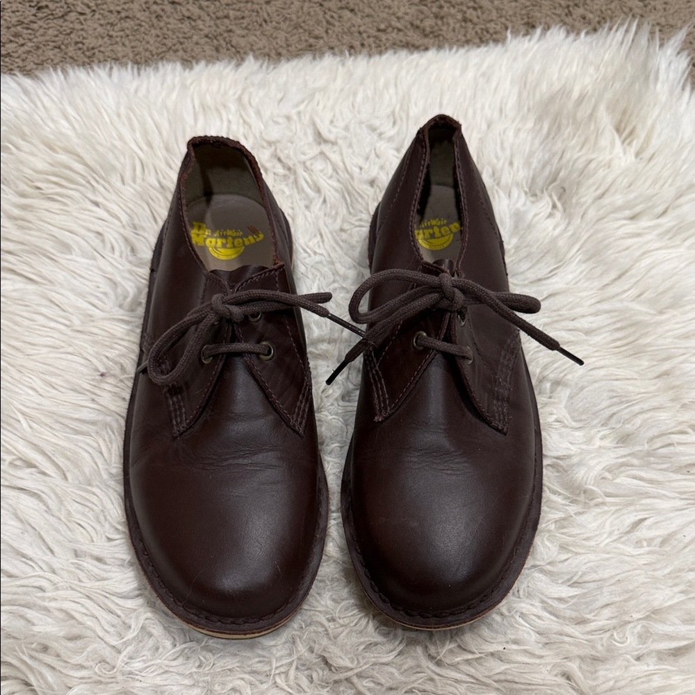 Dr Martens Wayne Oxford Casual Shoes Lace Up Dark Brown Leather Mens 8 Women’s 9